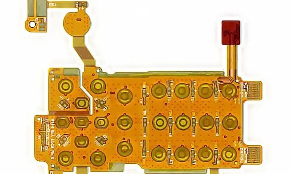 Flexible circuit product example showing conductor routing and contact geometry