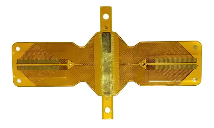 Fine conductor routing on an amber flexible circuit